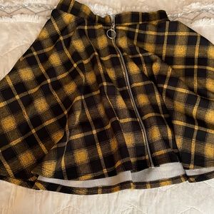 Midnight hour yellow plaid Cute skirt